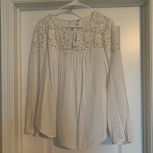 NWT Old Navy Women’s L White Lace Blouse